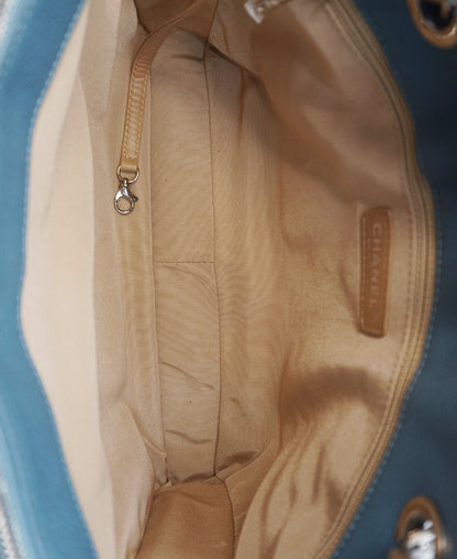 Caviar Quilted Grand Shopping Tote Baby Blue