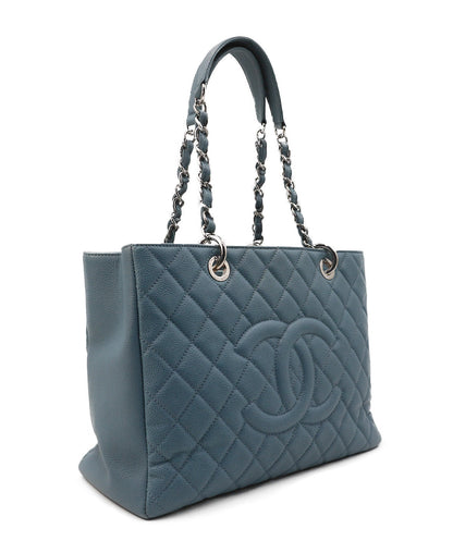 Caviar Quilted Grand Shopping Tote Baby Blue