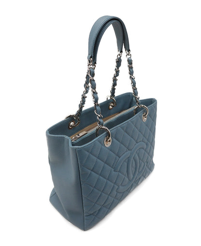 Caviar Quilted Grand Shopping Tote Baby Blue
