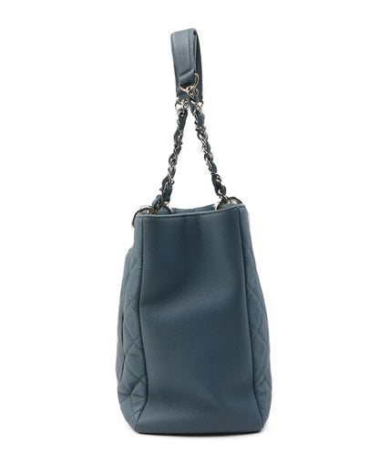 Caviar Quilted Grand Shopping Tote Baby Blue