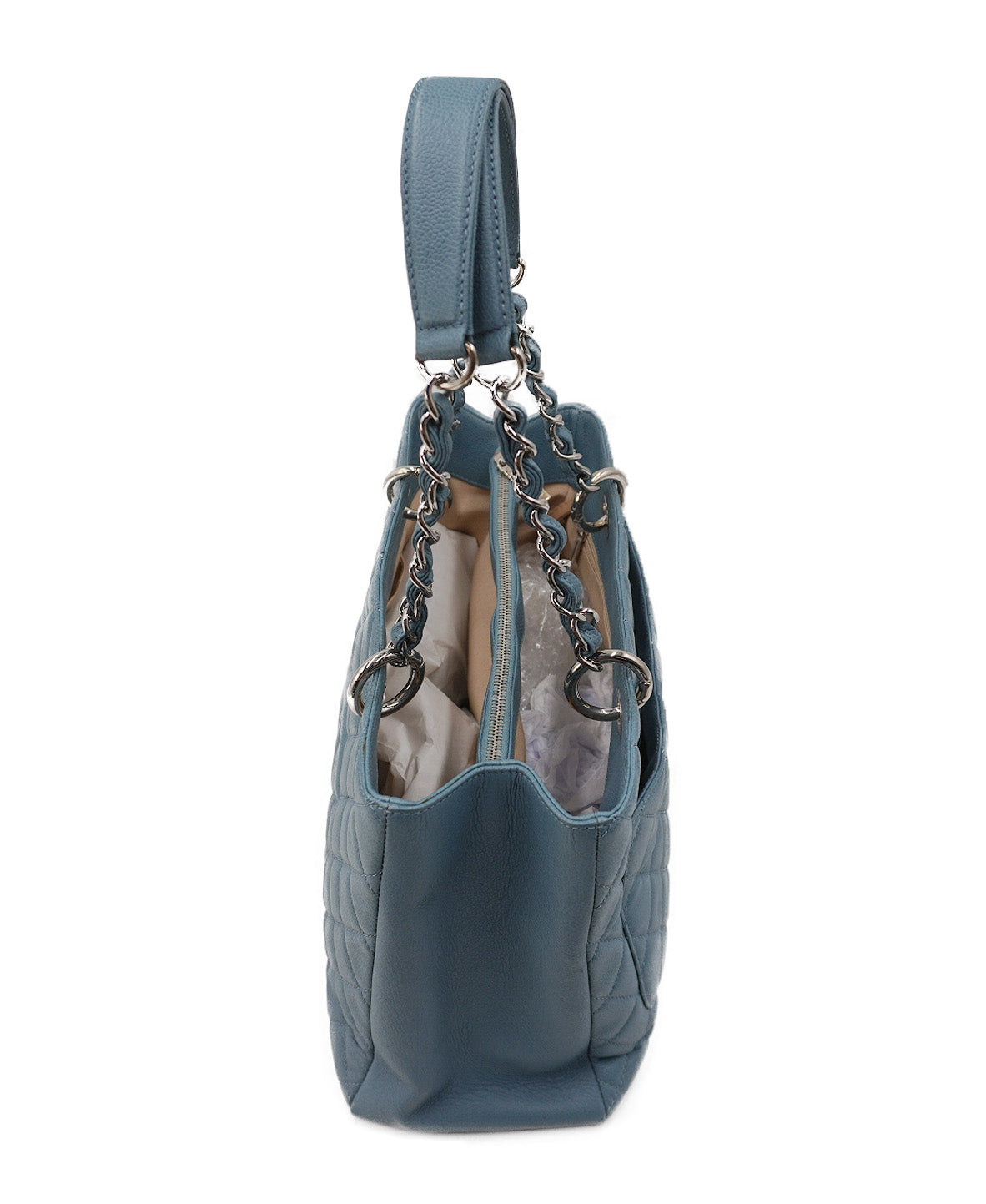 Caviar Quilted Grand Shopping Tote Baby Blue