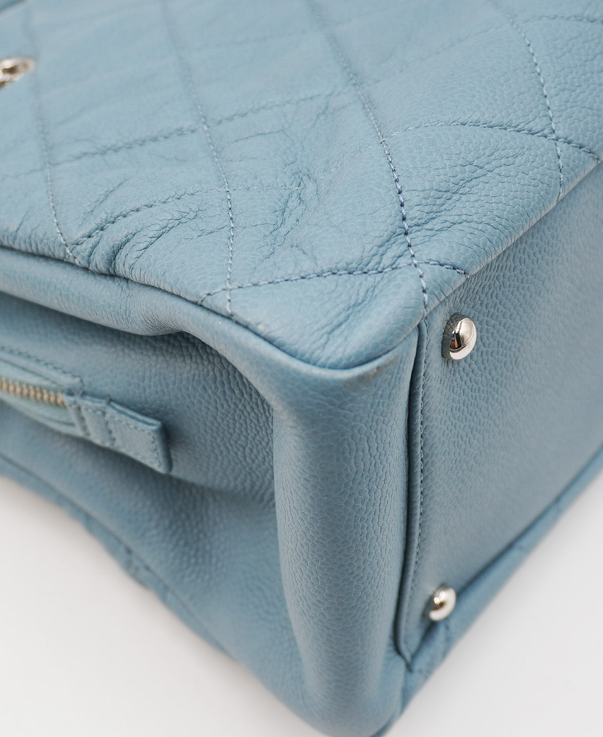 Caviar Quilted Timeless CC Tote Baby Blue