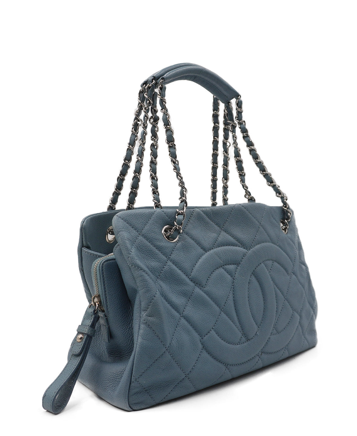 Caviar Quilted Timeless CC Tote Baby Blue