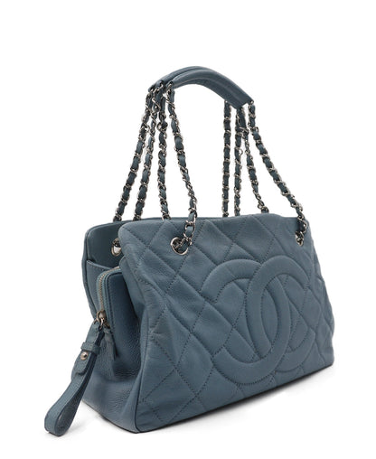 Caviar Quilted Timeless CC Tote Baby Blue