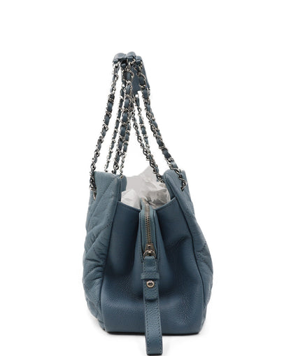 Caviar Quilted Timeless CC Tote Baby Blue