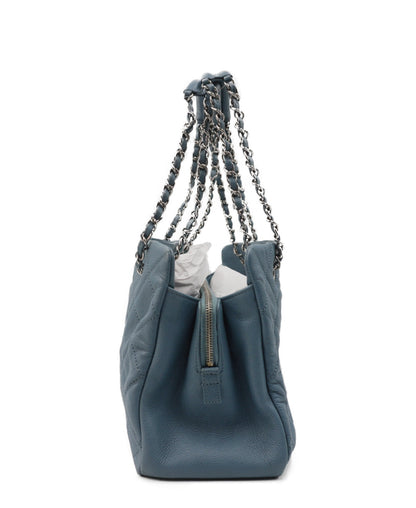 Caviar Quilted Timeless CC Tote Baby Blue