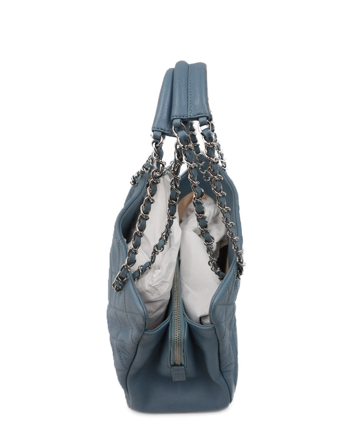 Caviar Quilted Timeless CC Tote Baby Blue