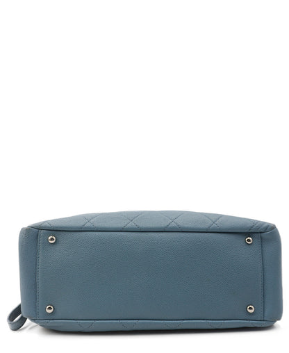 Caviar Quilted Timeless CC Tote Baby Blue