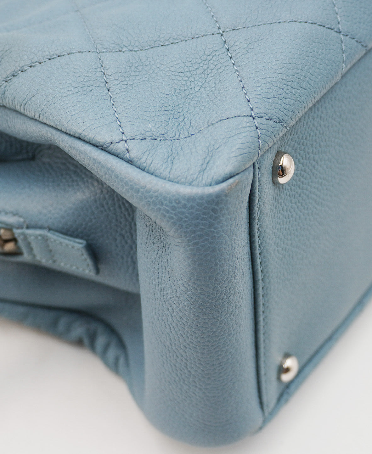 Caviar Quilted Timeless CC Tote Baby Blue
