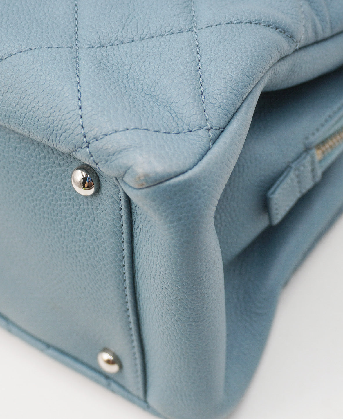 Caviar Quilted Timeless CC Tote Baby Blue