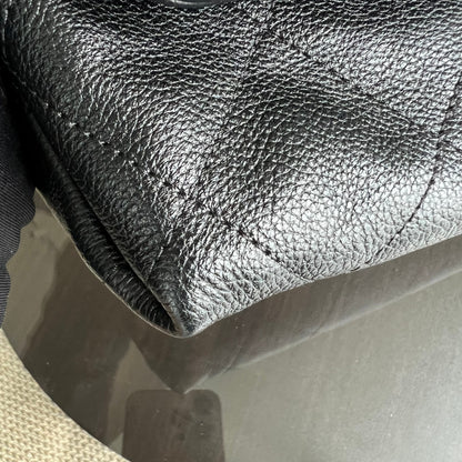 Caviar Seasonal Flap Braided With Style Quilted Grained Calfskin Black Silver Hardware Series 25