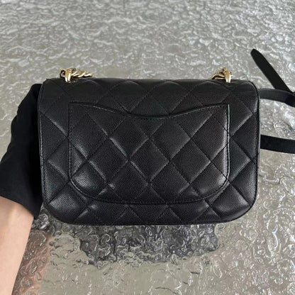 Caviar Seasonal Flap Quilted Calfskin Black Golden Hardware Series 24