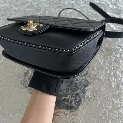 Caviar Seasonal Flap Quilted Calfskin Black Golden Hardware Series 24