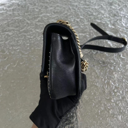 Caviar Seasonal Flap Quilted Calfskin Black Golden Hardware Series 24