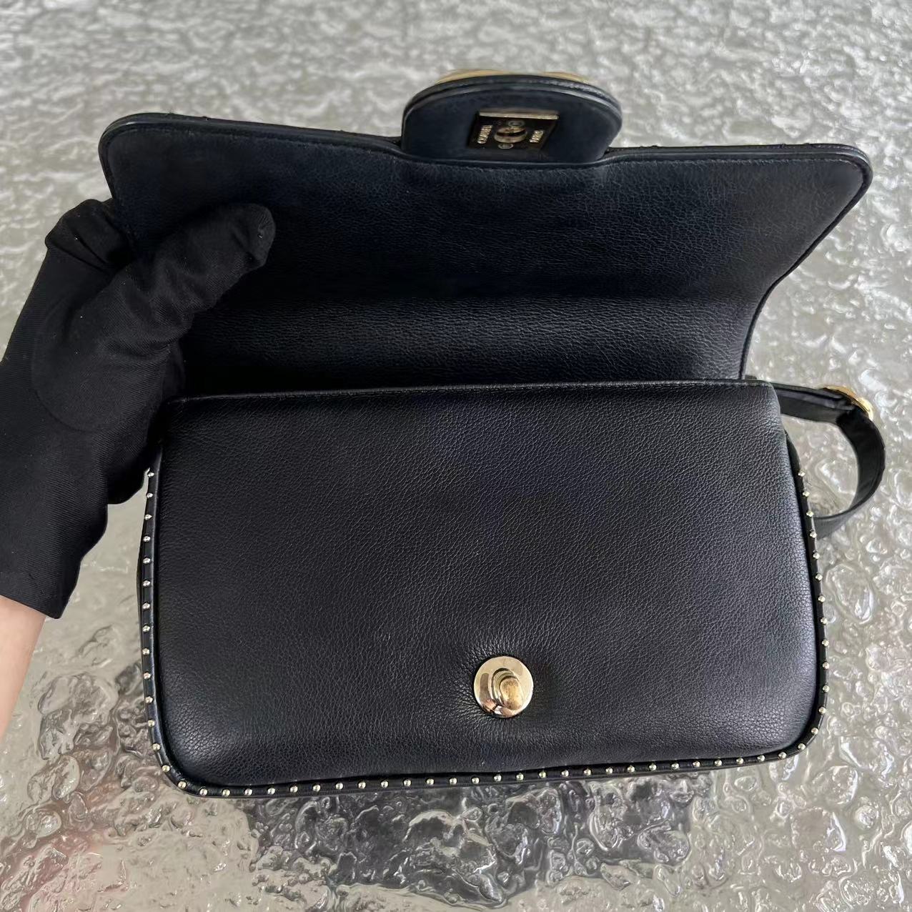Caviar Seasonal Flap Quilted Calfskin Black Golden Hardware Series 24