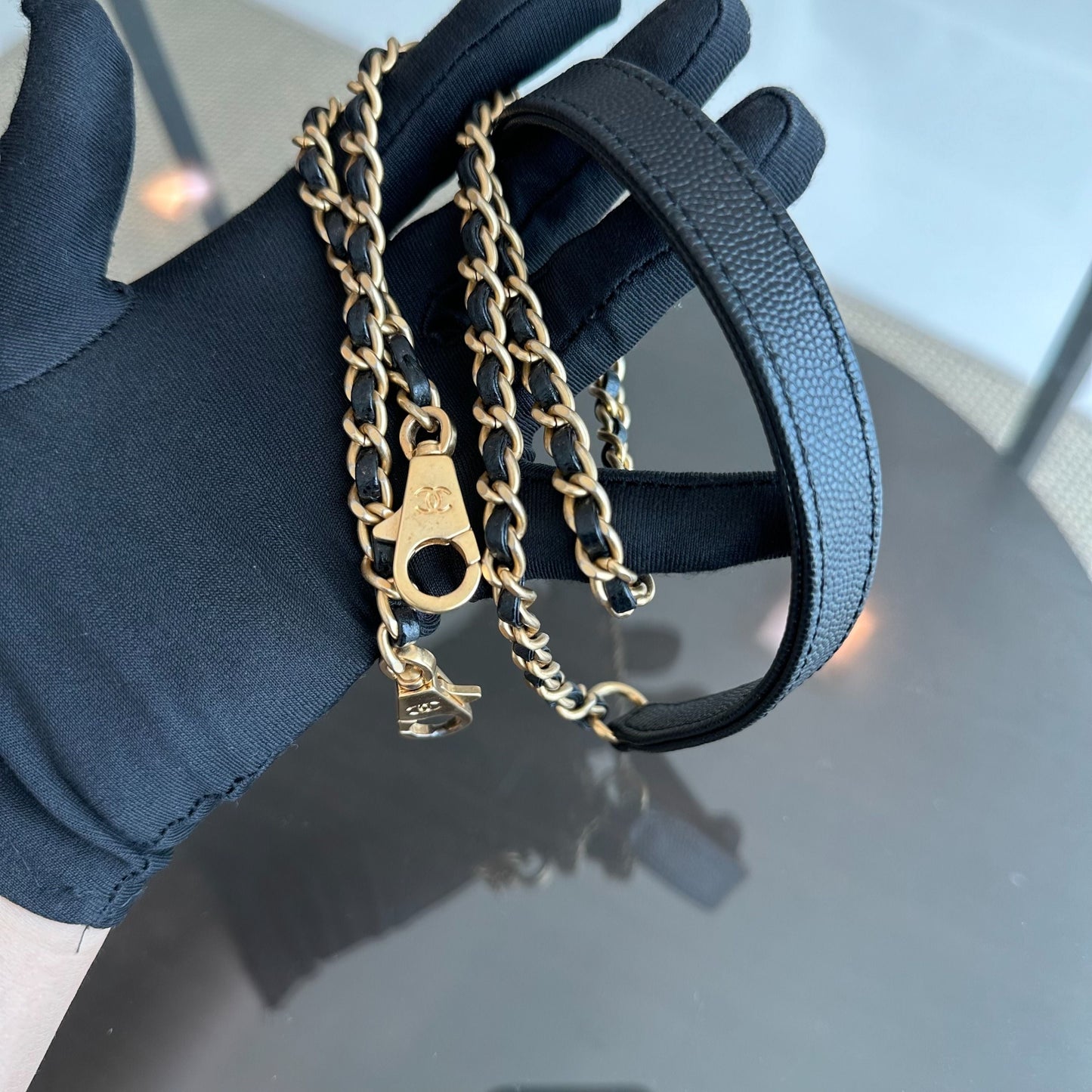 Caviar Small Coco Handle 24cm Quilted Calfskin Black No 24