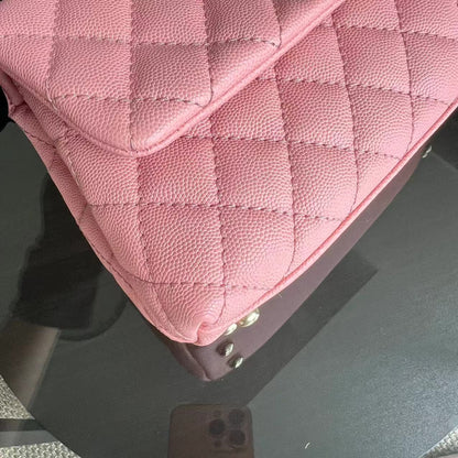 Caviar Small Coco Handle Quilted Calfskin Light Pink LGHW No 27