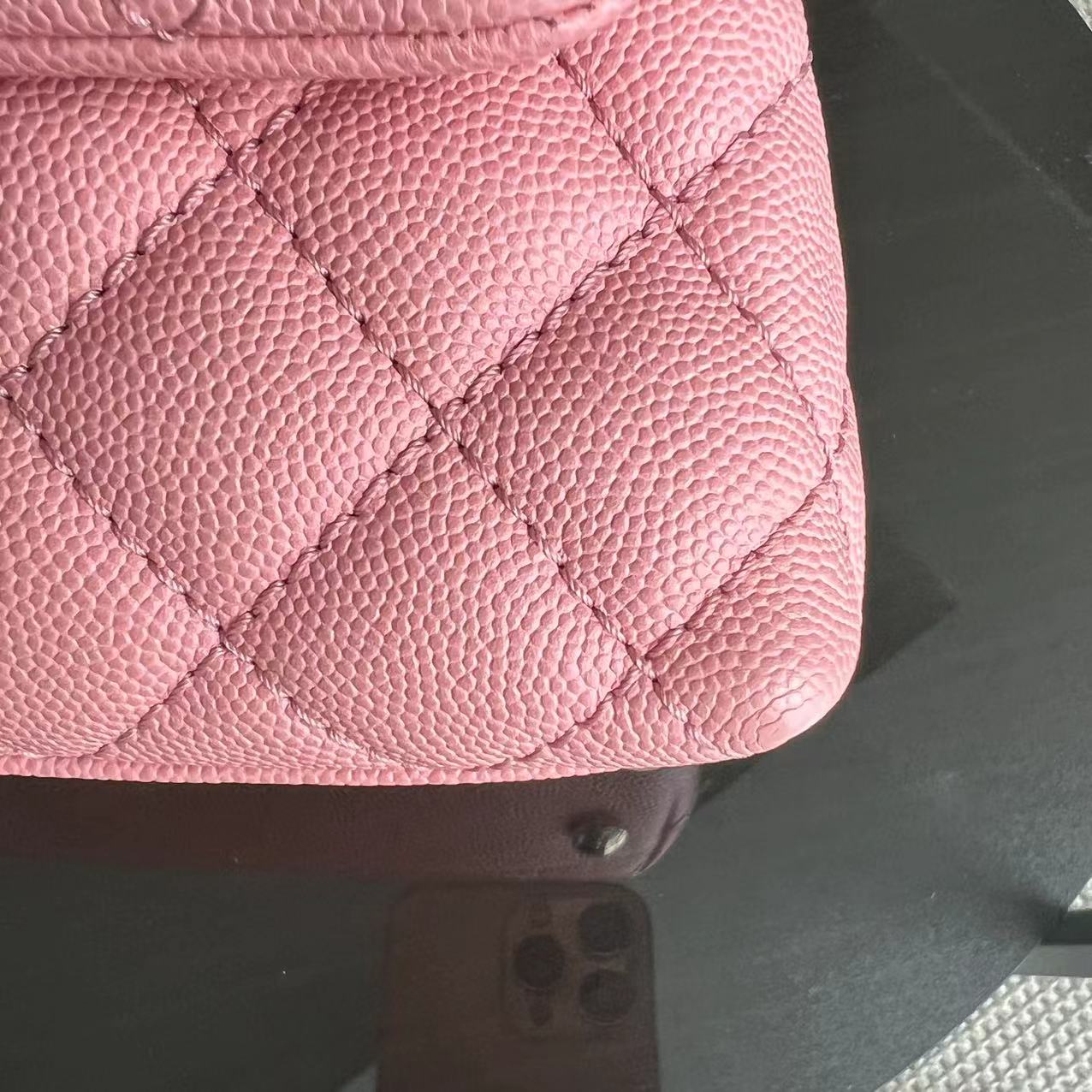 Caviar Small Coco Handle Quilted Calfskin Light Pink LGHW No 27