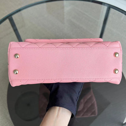 Caviar Small Coco Handle Quilted Calfskin Light Pink LGHW No 27
