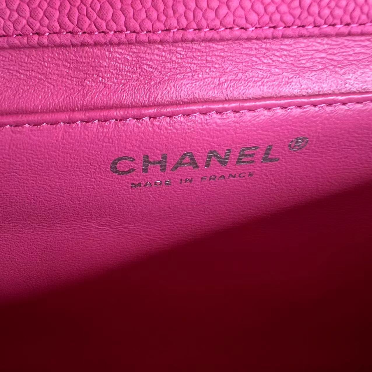 Caviar Timeless Classic Flap Clutch Quilted Calfskin Hot Pink SHW No 18