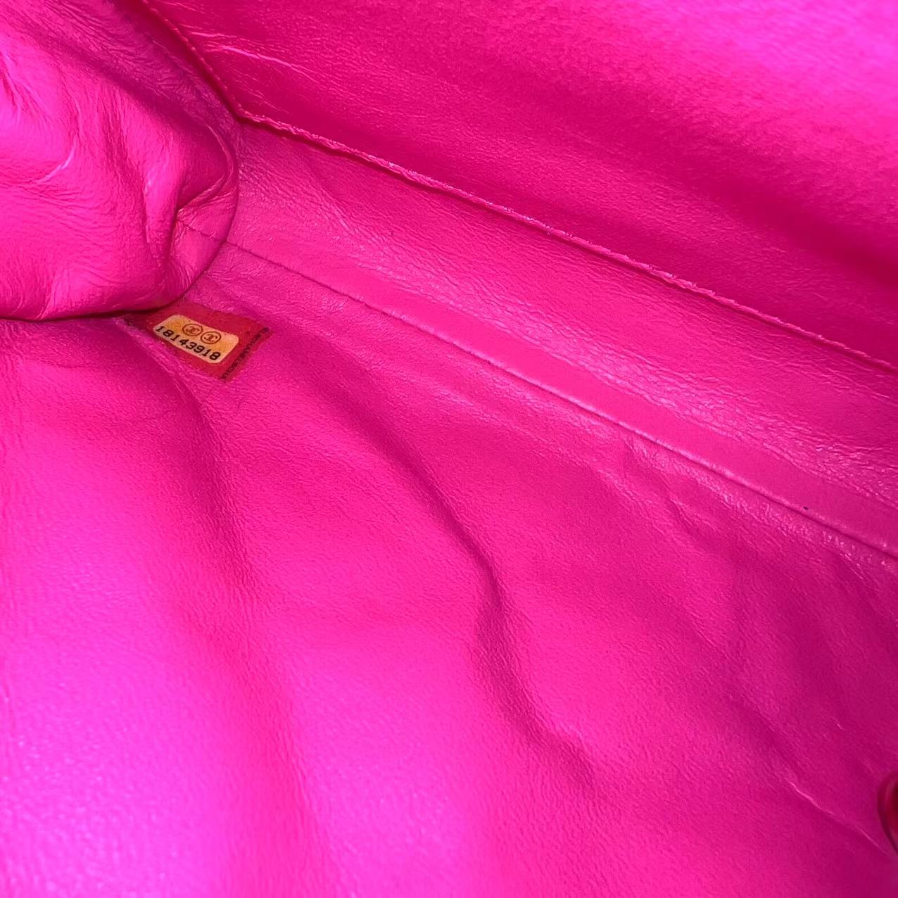Caviar Timeless Classic Flap Clutch Quilted Calfskin Hot Pink SHW No 18