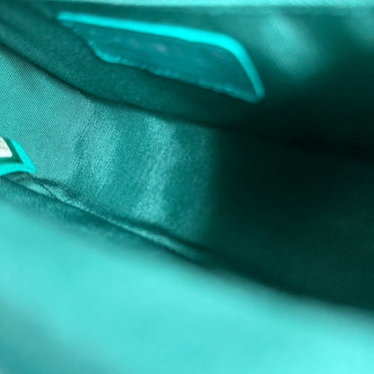 Caviar V Stitch Chevron Mini Square Green Blue SHW No 24