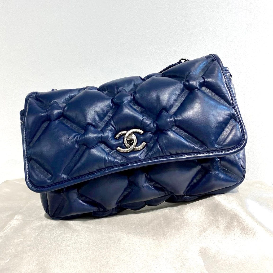 Chanel Bubble Flap Blue Calfskin RHW #23
