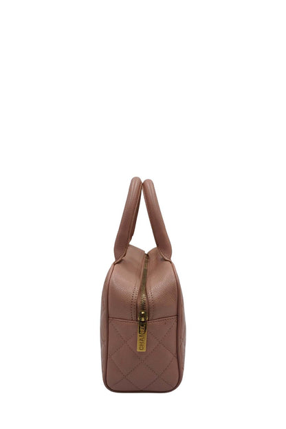 Chanel Leather Bowling Bag Pink
