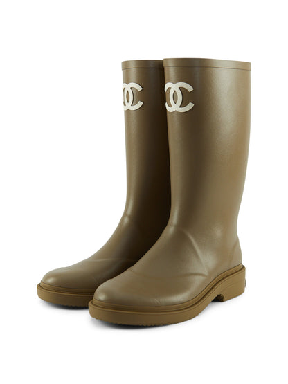 CHANEL WELLIES Khaki - Size 38