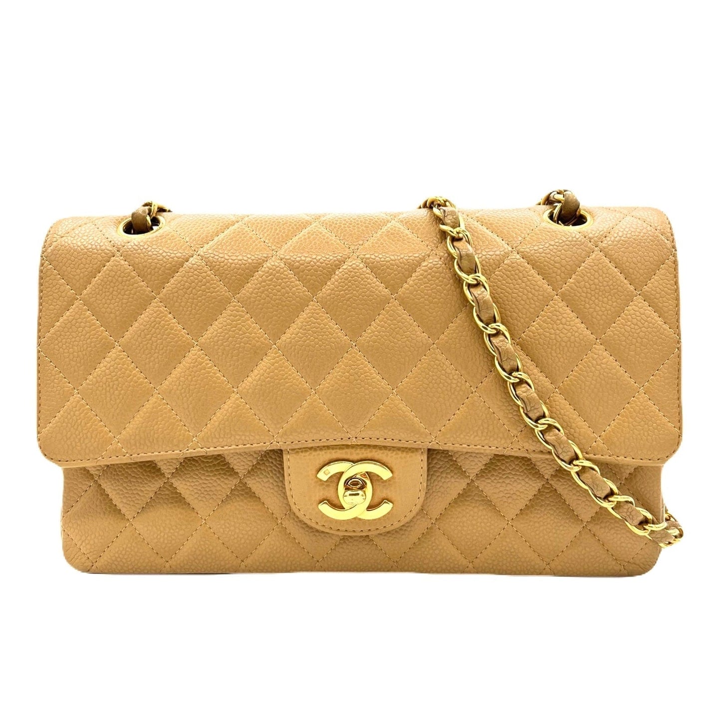 Chanel Vintage Classic Flap Medium Beige Caviar GHW #6 90202042