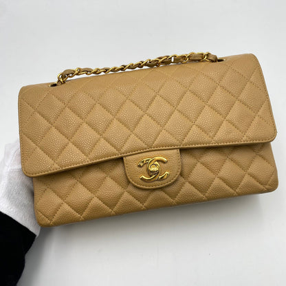 Chanel Vintage Classic Flap Medium Beige Caviar GHW #6 90202042
