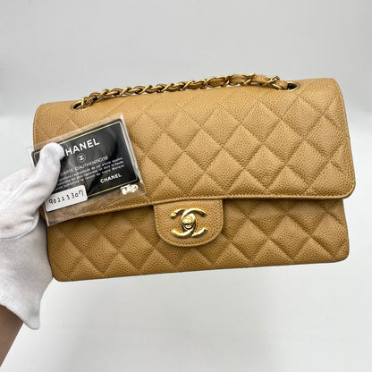 Chanel Vintage Classic Flap Medium Beige Caviar GHW #7 90223307