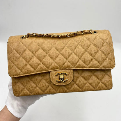 Chanel Vintage Classic Flap Medium Beige Caviar GHW #7 90223307