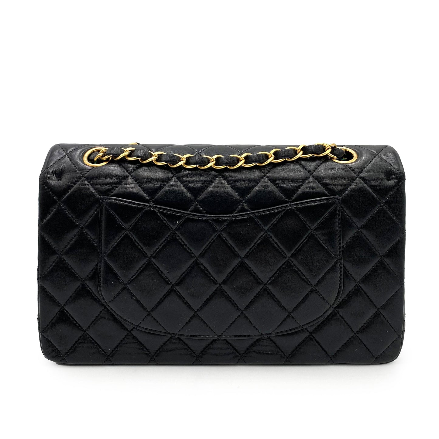 Chanel Vintage Classic Flap Medium Black Blue Lambskin GHW #6 90232178
