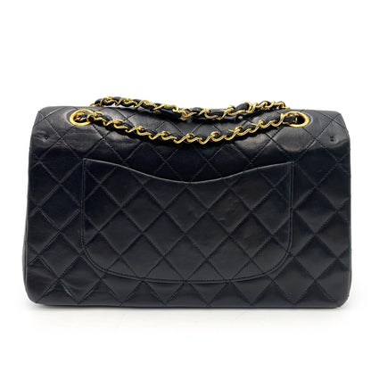 CHANEL VINTAGE CLASSIC FLAP MEDIUM CHAIN SHOULDER BAG BLACK LAMB SKIN 90236748
