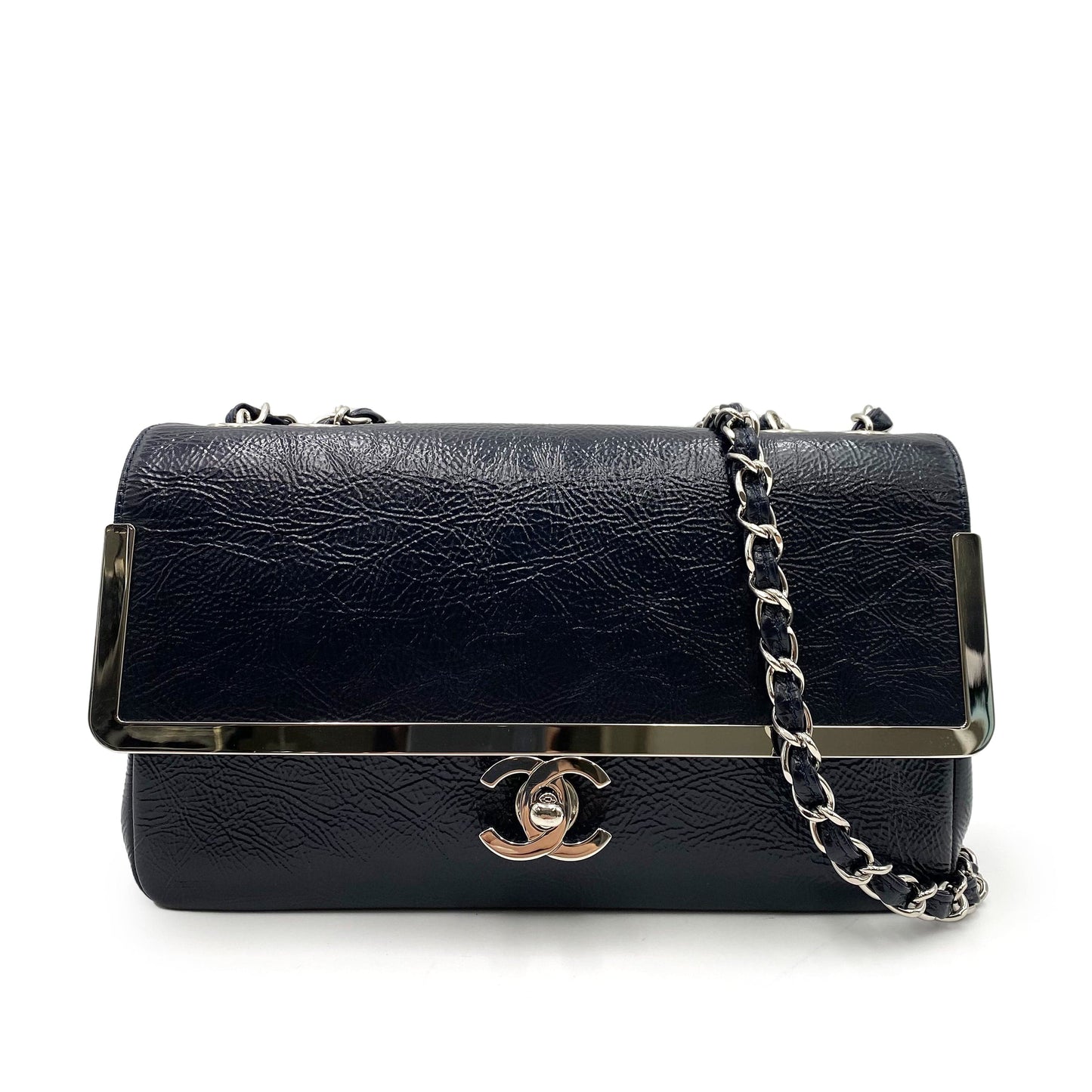 Chanel Vintage Cocomark Navy Calfskin Metal Trim SHW #11 90238794