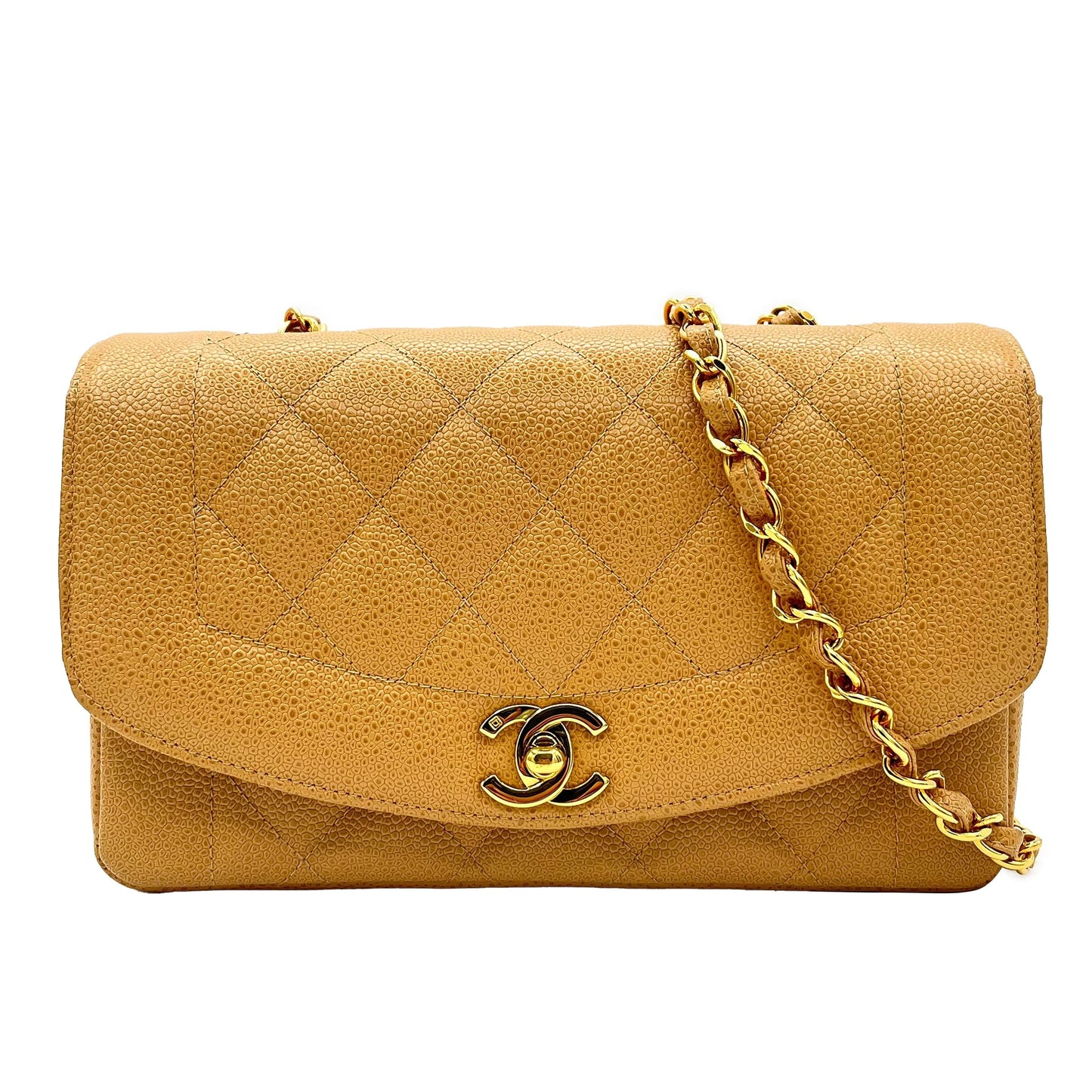 Chanel Vintage Diana Small Beige Caviar GHW #3 90223306