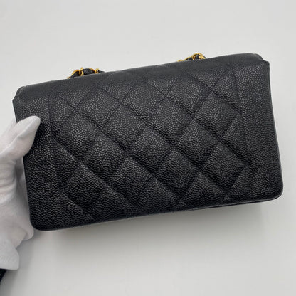 CHANEL VINTAGE DIANA SMALL CHAIN SHOULDER BAG BLACK CAVIAR SKIN 90219632
