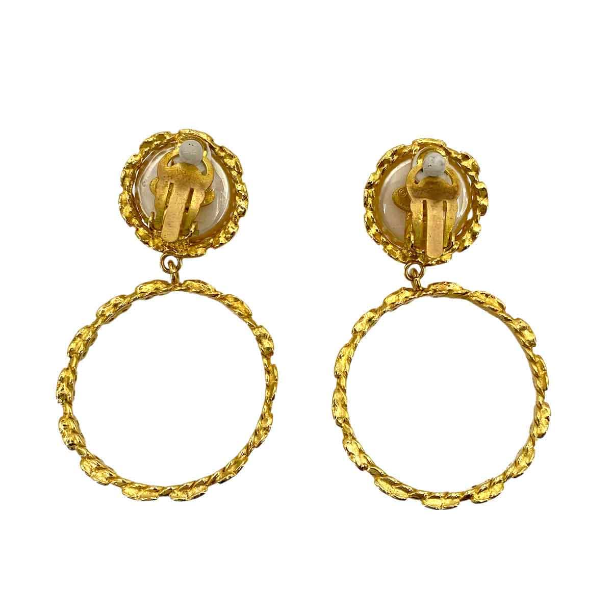 CHANEL VINTAGE EARRINGS HOOP ACCESSORY 2 8 90242980
