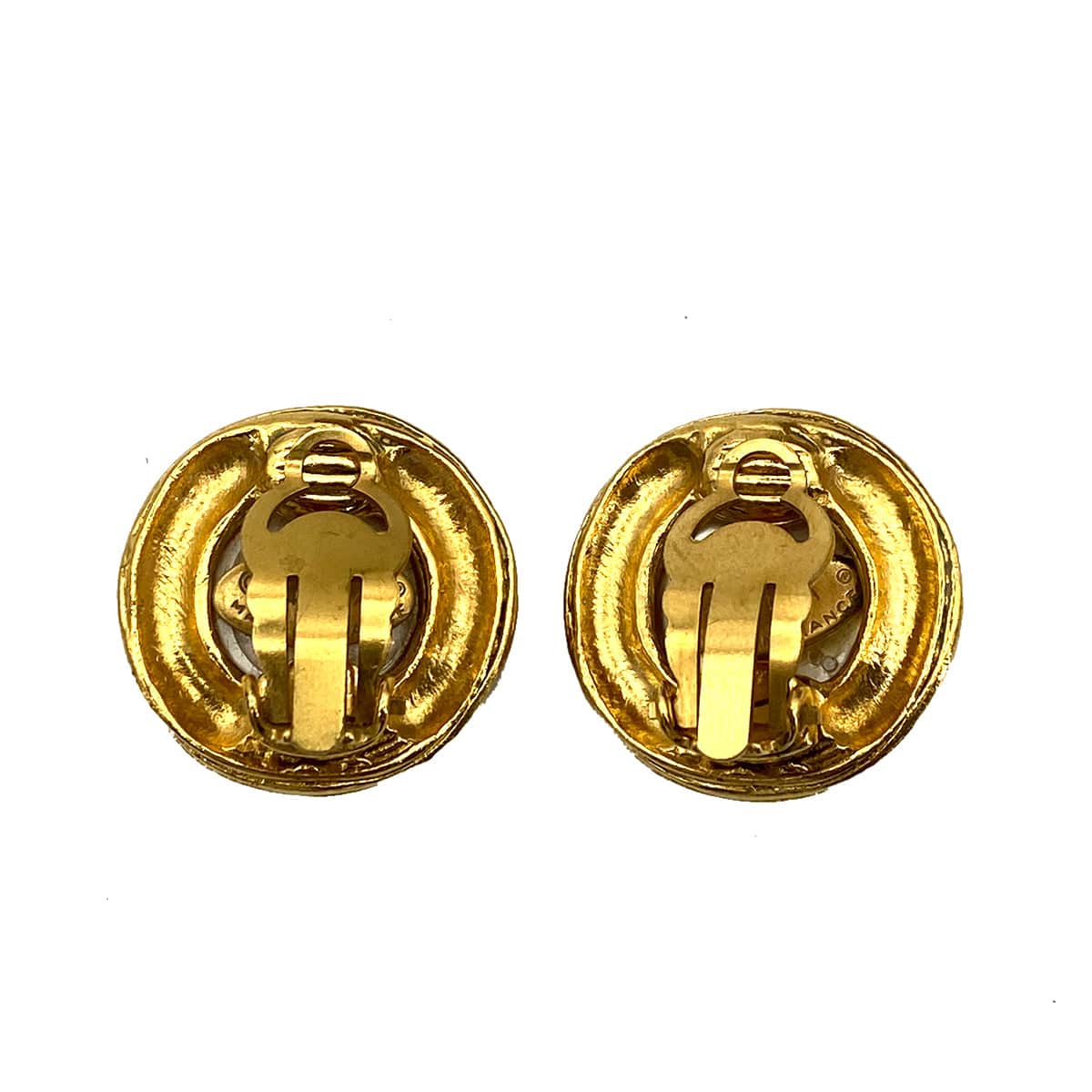 BROKEN - CHANEL VINTAGE EARRINGS ROUND COCOMARK PEARL ACCESSORY 94A 90256941