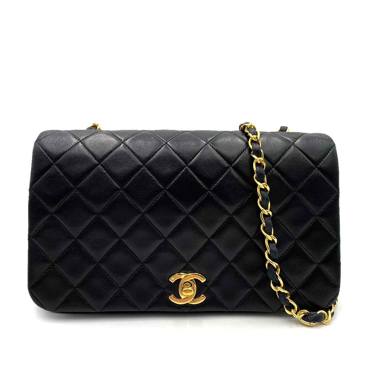 Chanel Vintage Full Flap Black Lambskin GHW #1 90238801