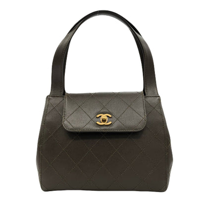 CHANEL VINTAGE HAND BAG KHAKI CAVIAR SKIN 90220259