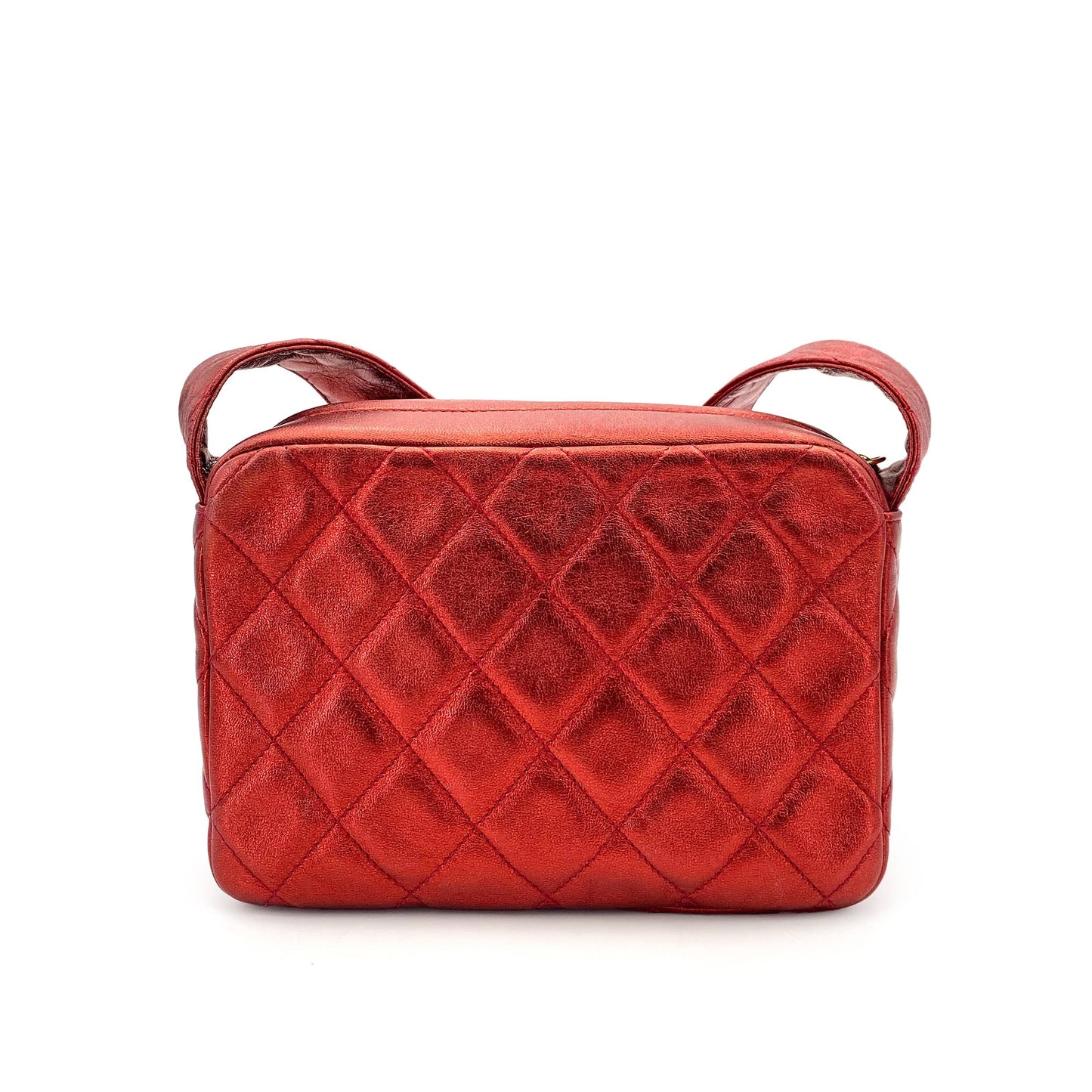 Chanel Vintage Fringe Camera Metallic Red  Lambskin GHW #2 90243230