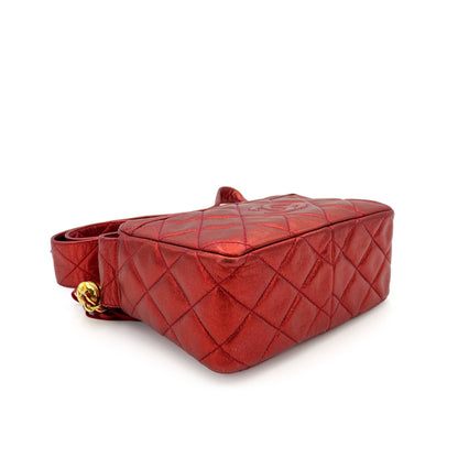 Chanel Vintage Fringe Camera Metallic Red  Lambskin GHW #2 90243230