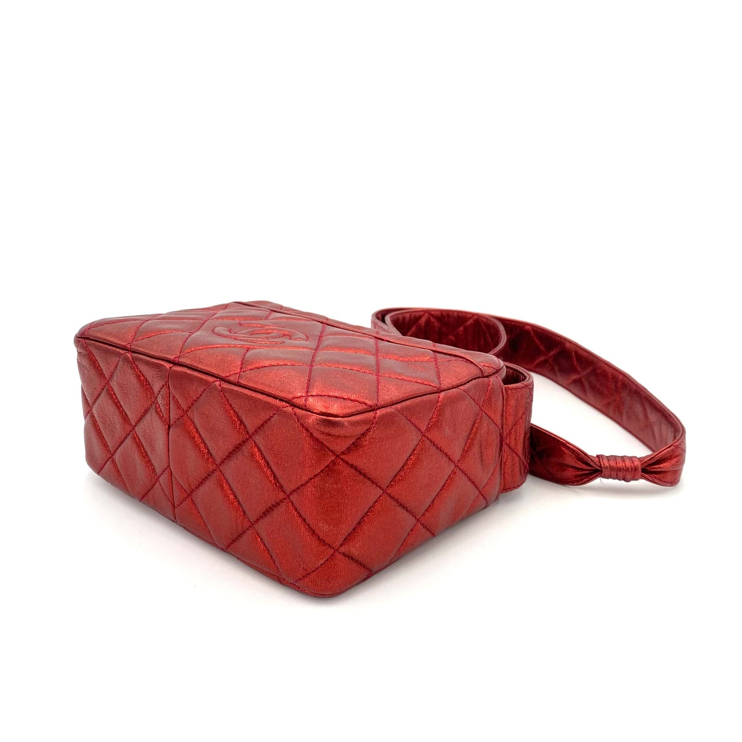 Chanel Vintage Fringe Camera Metallic Red  Lambskin GHW #2 90243230