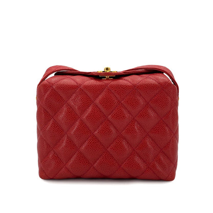 CHANEL VINTAGE MATELASSE SHOULDER BAG RED CAVIAR SKIN 90248364