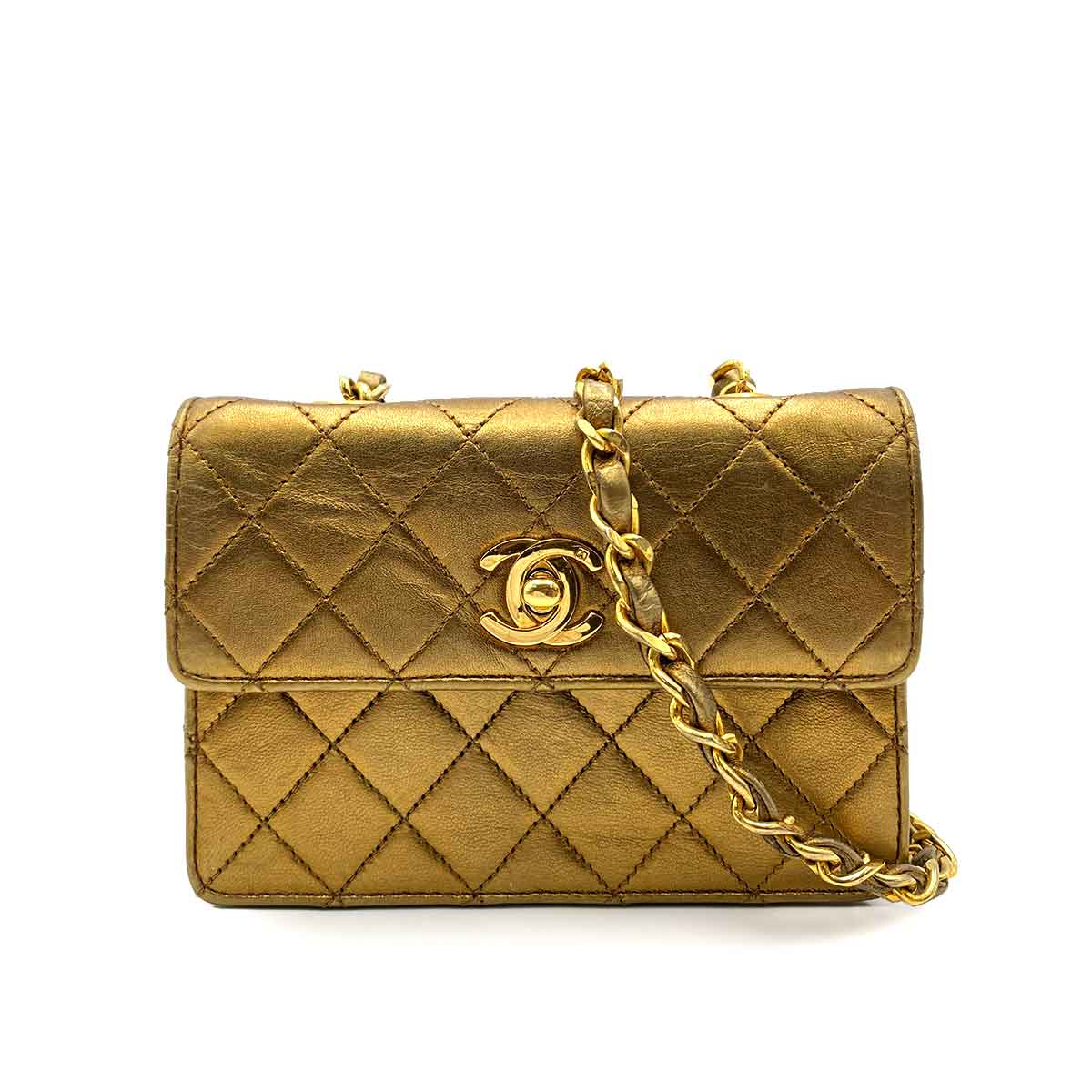 Chanel Vintage Mini Metallic Bronze Lambskin GHW #0 90232194