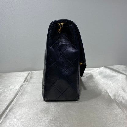 CHANEL VINTAGE MINI SQUARE 20 CHAIN SHOULDER NAVY LAMB SKIN 90162392