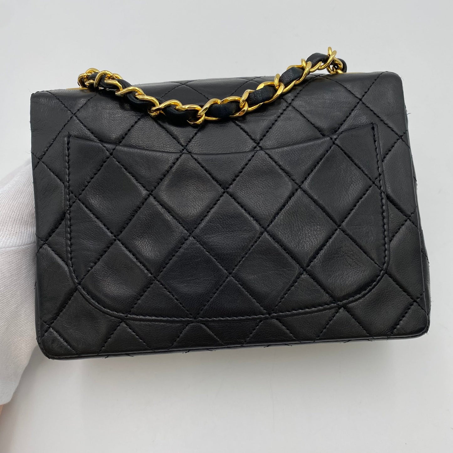 Chanel Vintage Mini Square Black Lambskin GHW #1