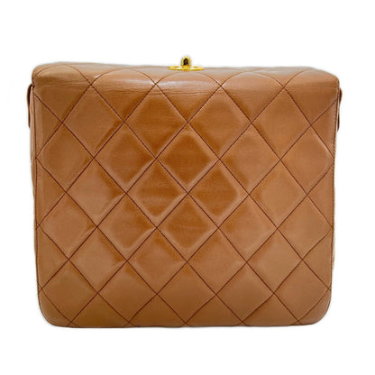 CHANEL VINTAGE SHOULDER BAG BROWN LAMB SKIN 90199511